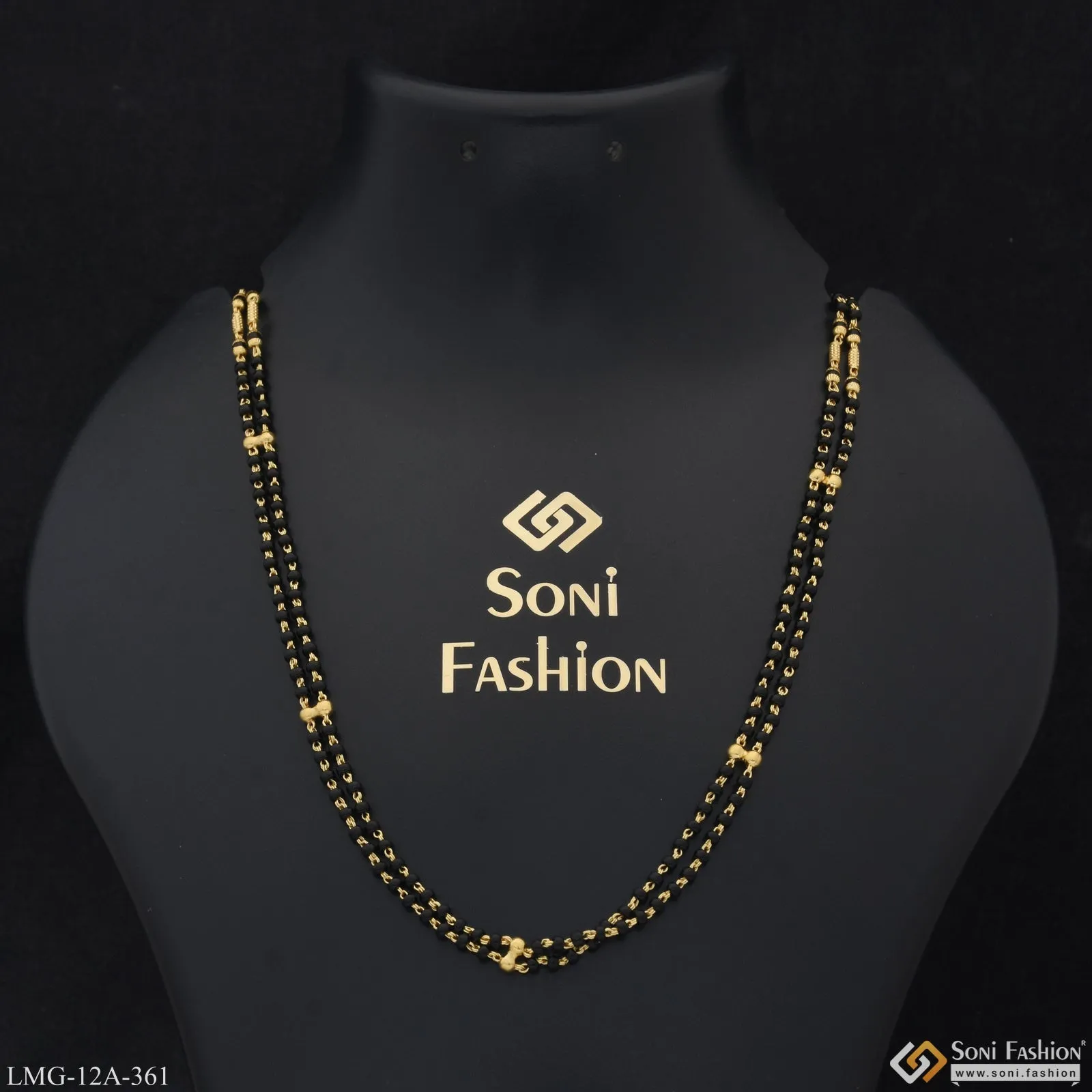 1 Gram Gold Plated 2 Line Latest Design Mangalsutra Dori for Women - Style A361