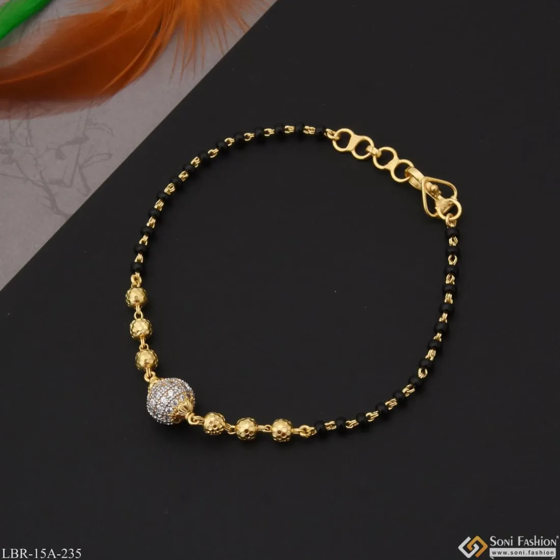 1 Gram Gold Plated Beautiful Design Mangalsutra Bracelet For Women - Style A235