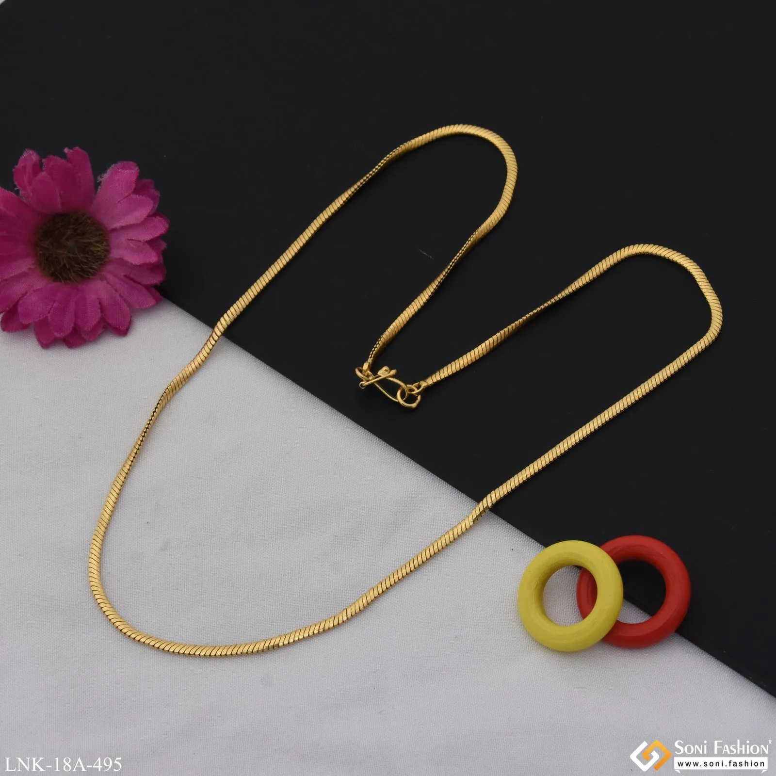 1 Gram Gold Plated Best Quality Decorative Design Chain for Ladies - Style A495