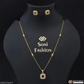 1 Gram Gold Plated Classic Design Gold Plated Necklace Set for Lady - Style A671