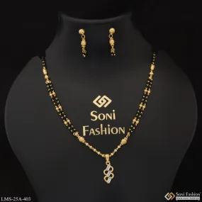 1 Gram Gold Plated Classic Design Mangalsutra Set for Women - Style A403