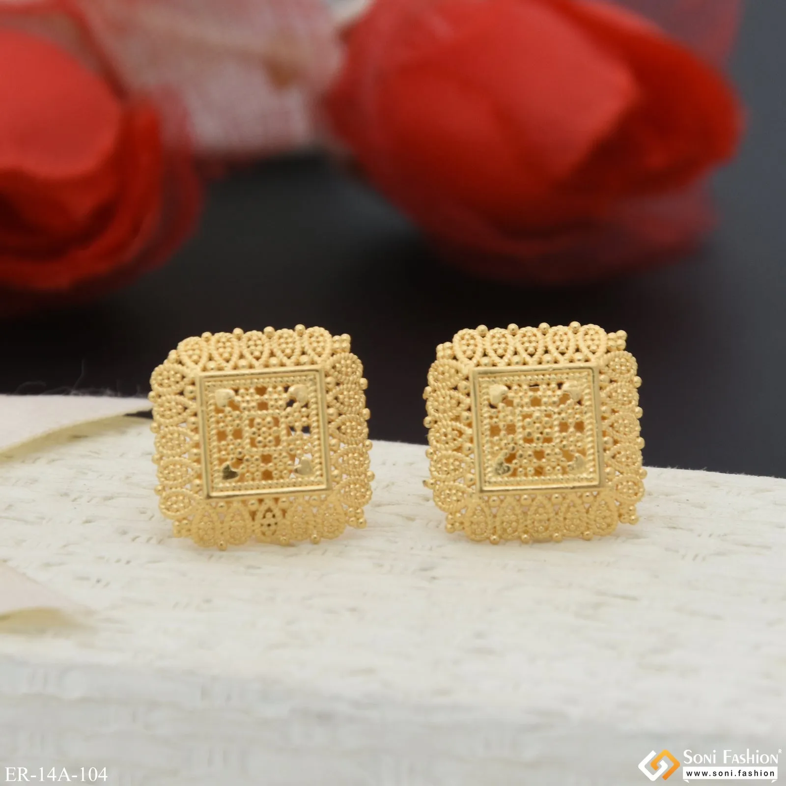 1 Gram Gold Plated Cool Design Earrings for Women - Style A104