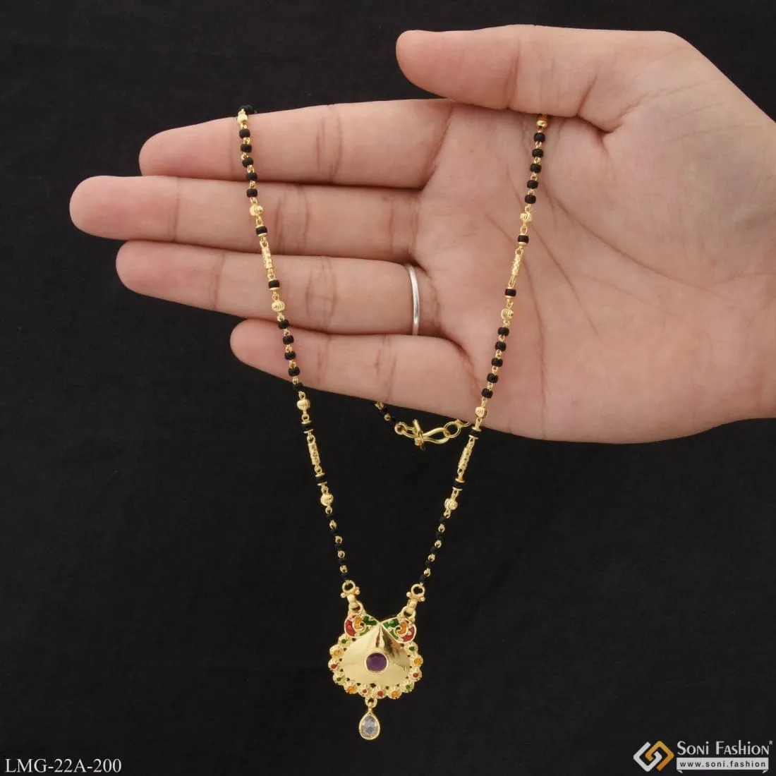 1 Gram Gold Plated Decorative Design Funky Design Mangalsutra For Women - Style A200