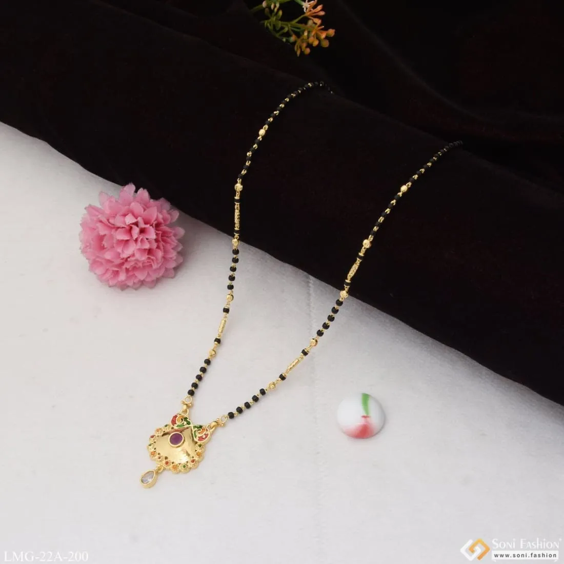 1 Gram Gold Plated Decorative Design Funky Design Mangalsutra For Women - Style A200