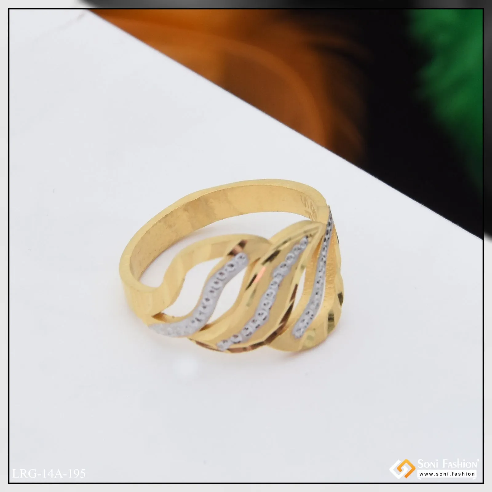 1 Gram Gold Plated Fashionable Graceful Design Ring for Ladies - Style A195