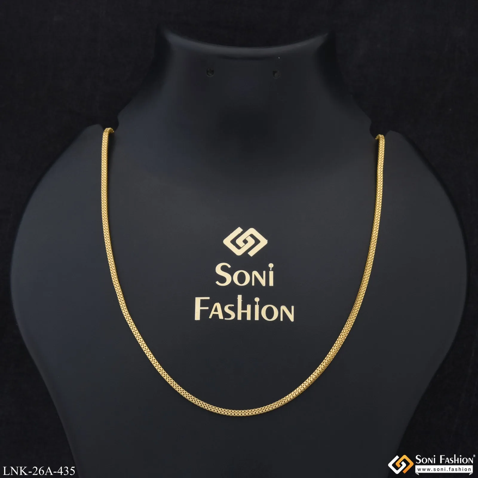 1 Gram Gold Plated Funky Design Glamorous Design Chain for Ladies - Style A435