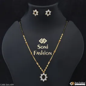 1 Gram Gold Plated Glittering Design Mangalsutra Set for Women - Style A459