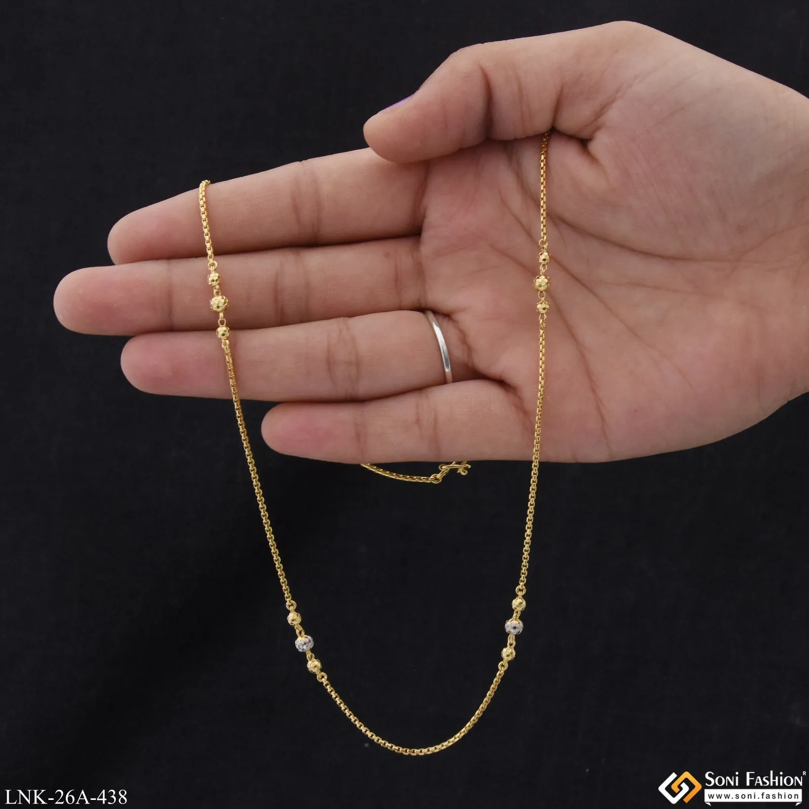 1 Gram Gold Plated Graceful Design Gold Plated Chain for Women - Style A438