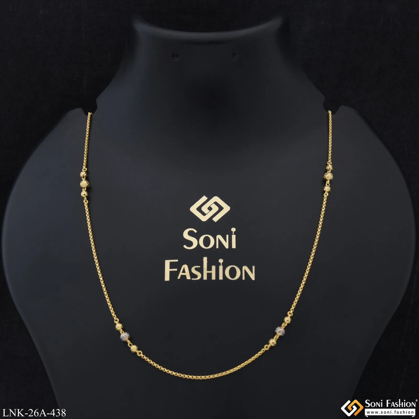 1 Gram Gold Plated Graceful Design Gold Plated Chain for Women - Style A438