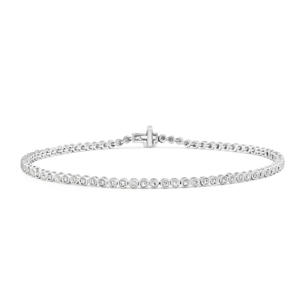 1/4 Carat Charming Fancy Tennis 18cm Bracelet in 9ct White Gold