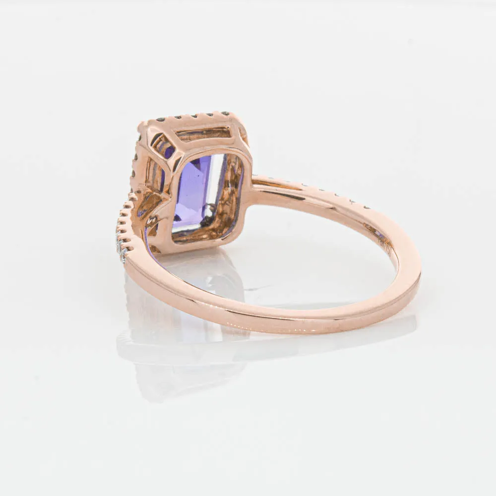 18ct Rose Gold 2.55ct Tanzanite & Diamond Ring