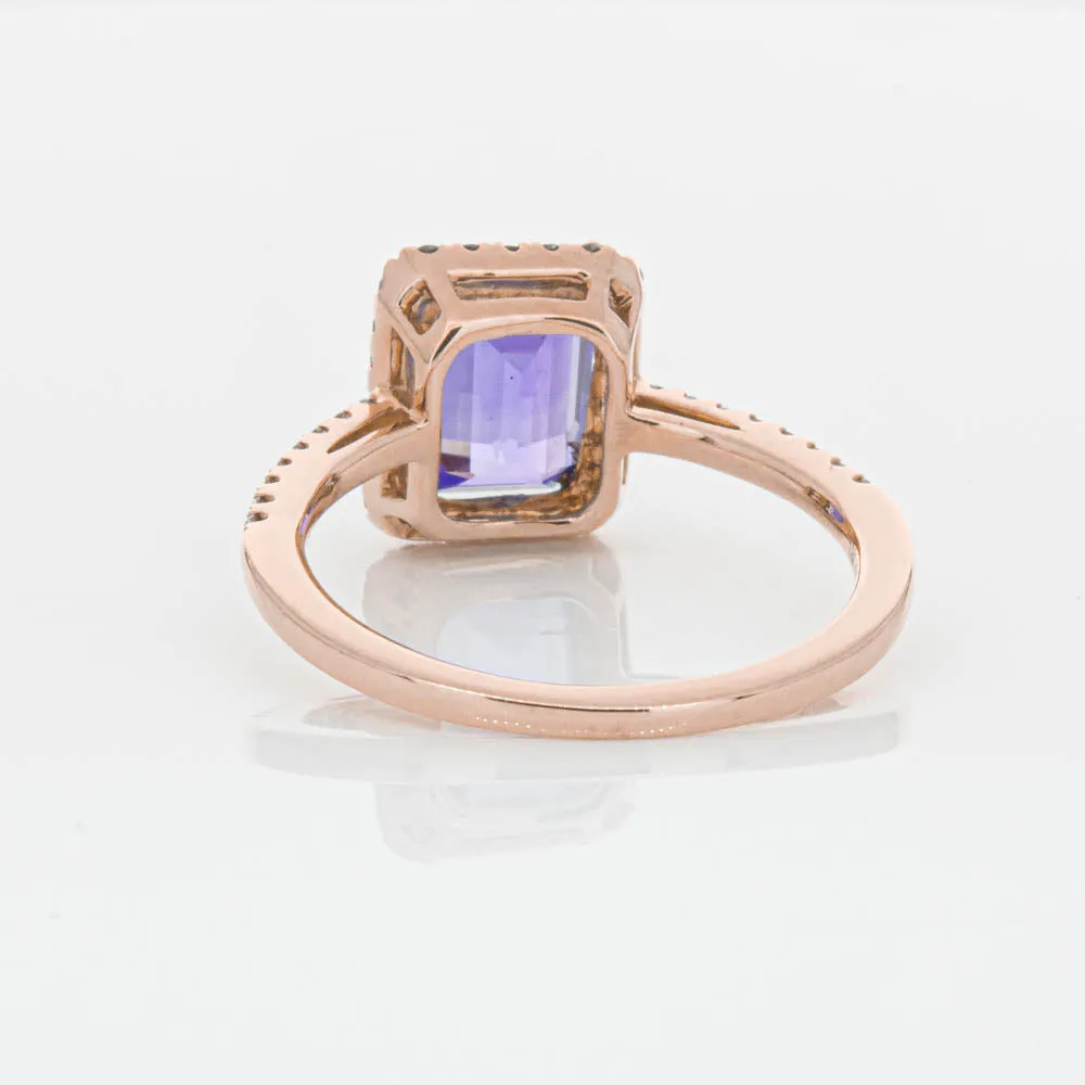 18ct Rose Gold 2.55ct Tanzanite & Diamond Ring