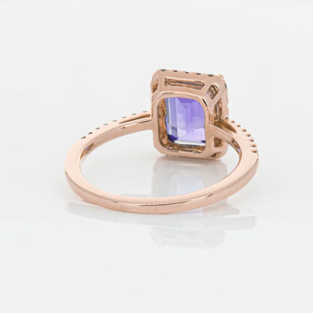 18ct Rose Gold 2.55ct Tanzanite & Diamond Ring