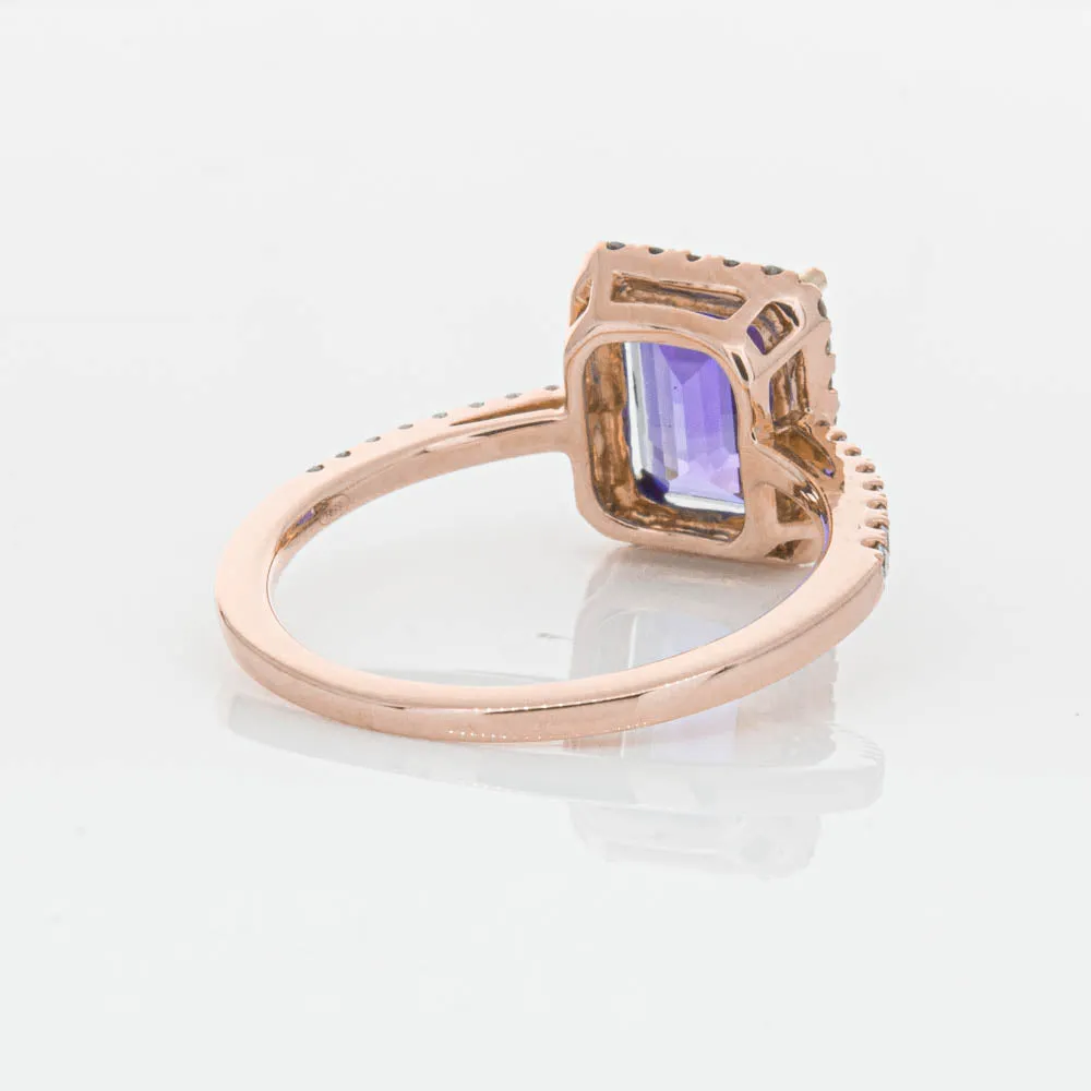 18ct Rose Gold 2.55ct Tanzanite & Diamond Ring