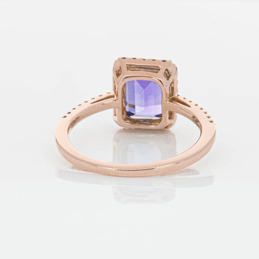 18ct Rose Gold 2.55ct Tanzanite & Diamond Ring