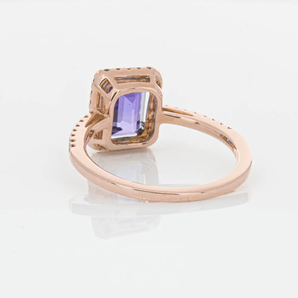 18ct Rose Gold 2.55ct Tanzanite & Diamond Ring