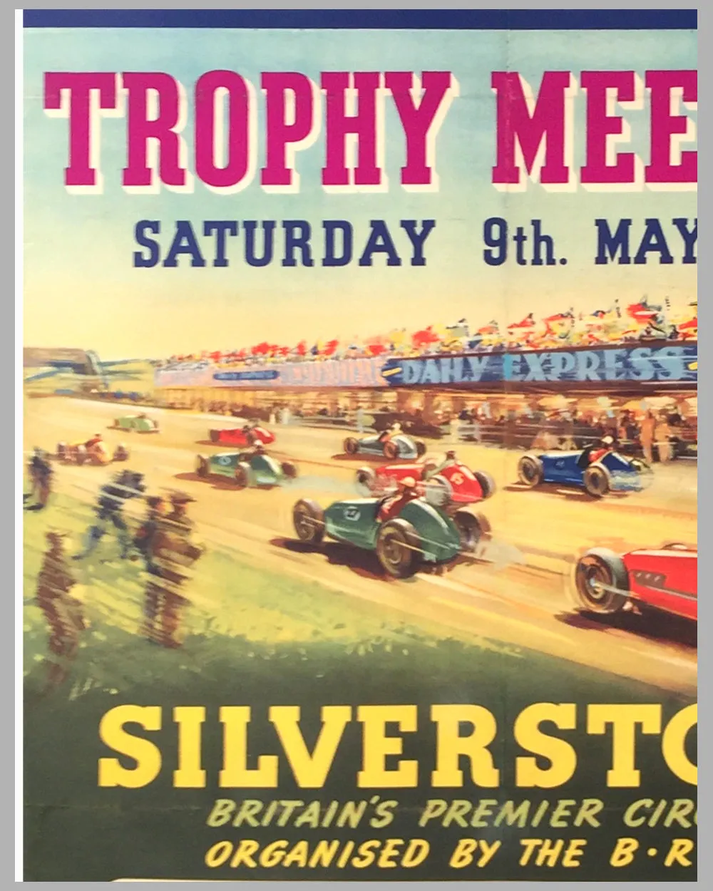 1953 International Daily Express trophy meeting at Silverstone original poster