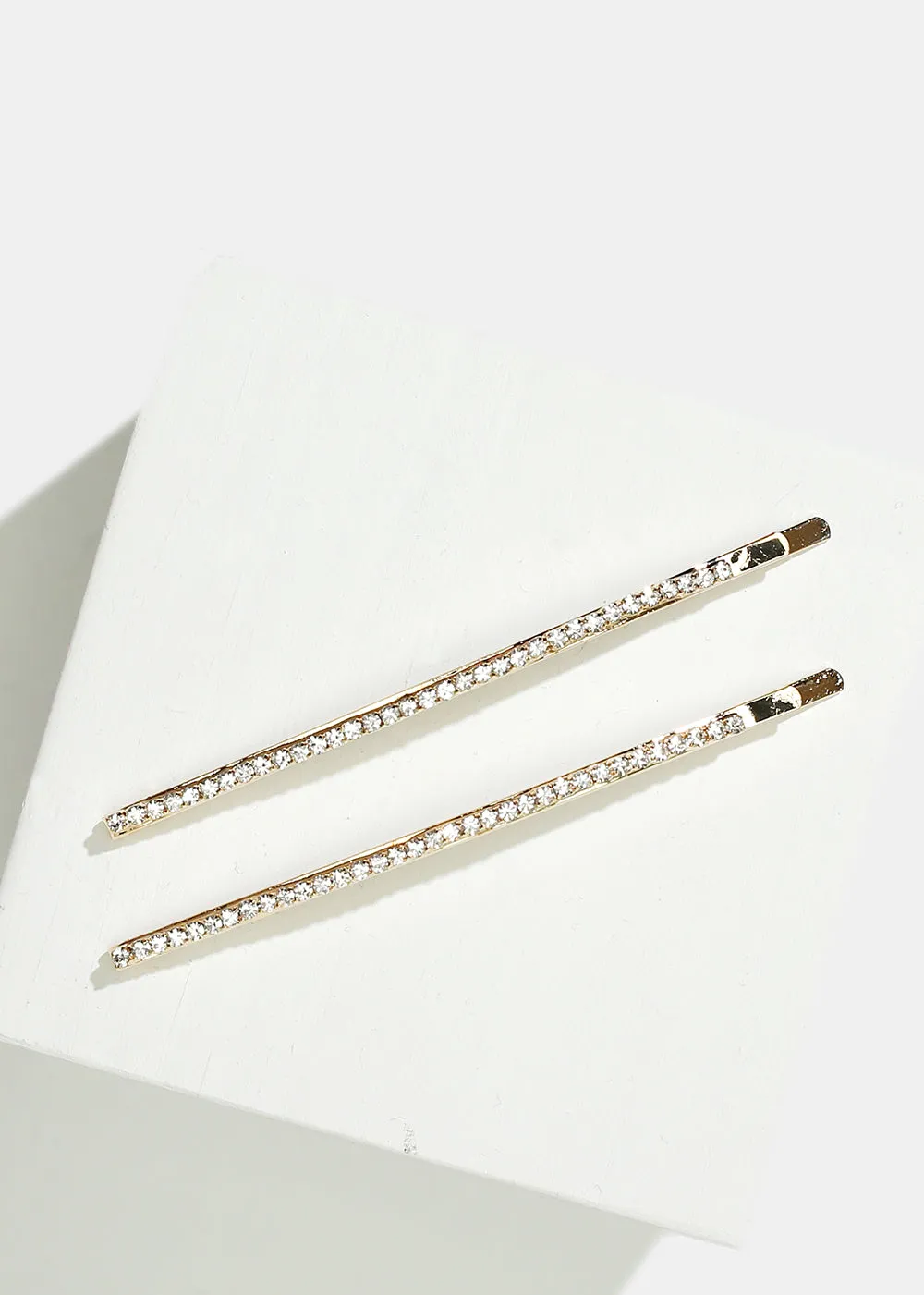 2-Piece Rhinestone-Studded Long Hairpins