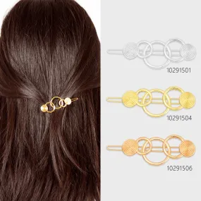 7/8*2 1/8 Alloy Geometric Hair Clip Minimalist Hair Accessory Circle Hair Clip Barrette Hair Slide 5pcs 102915