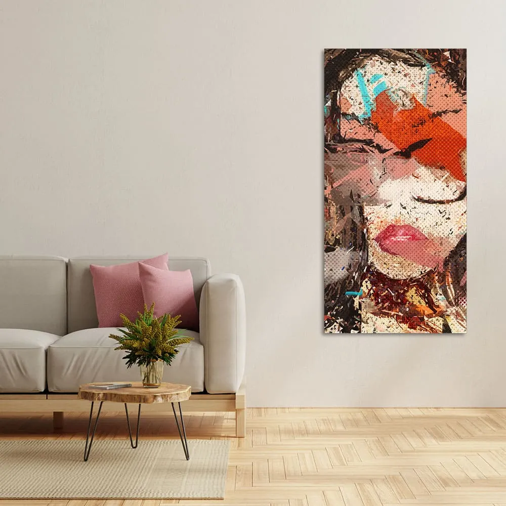 Abstract Colorful Women Textured Art Canvas Wall Painting