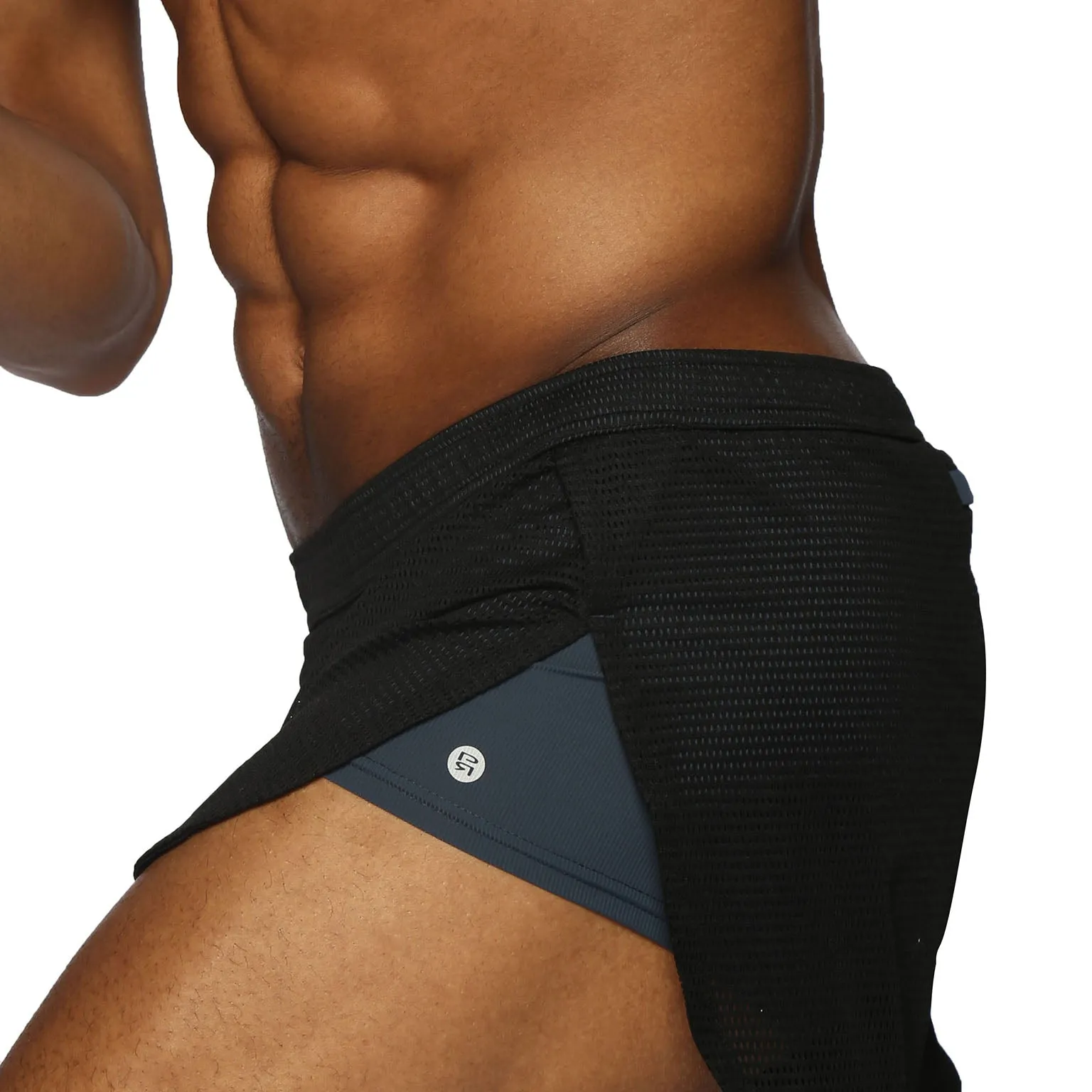 ACTIONWEAR Onyx Black Endurance Mesh Sprinter Short