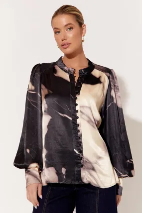 Adorne Samantha Marble Satin Shirt