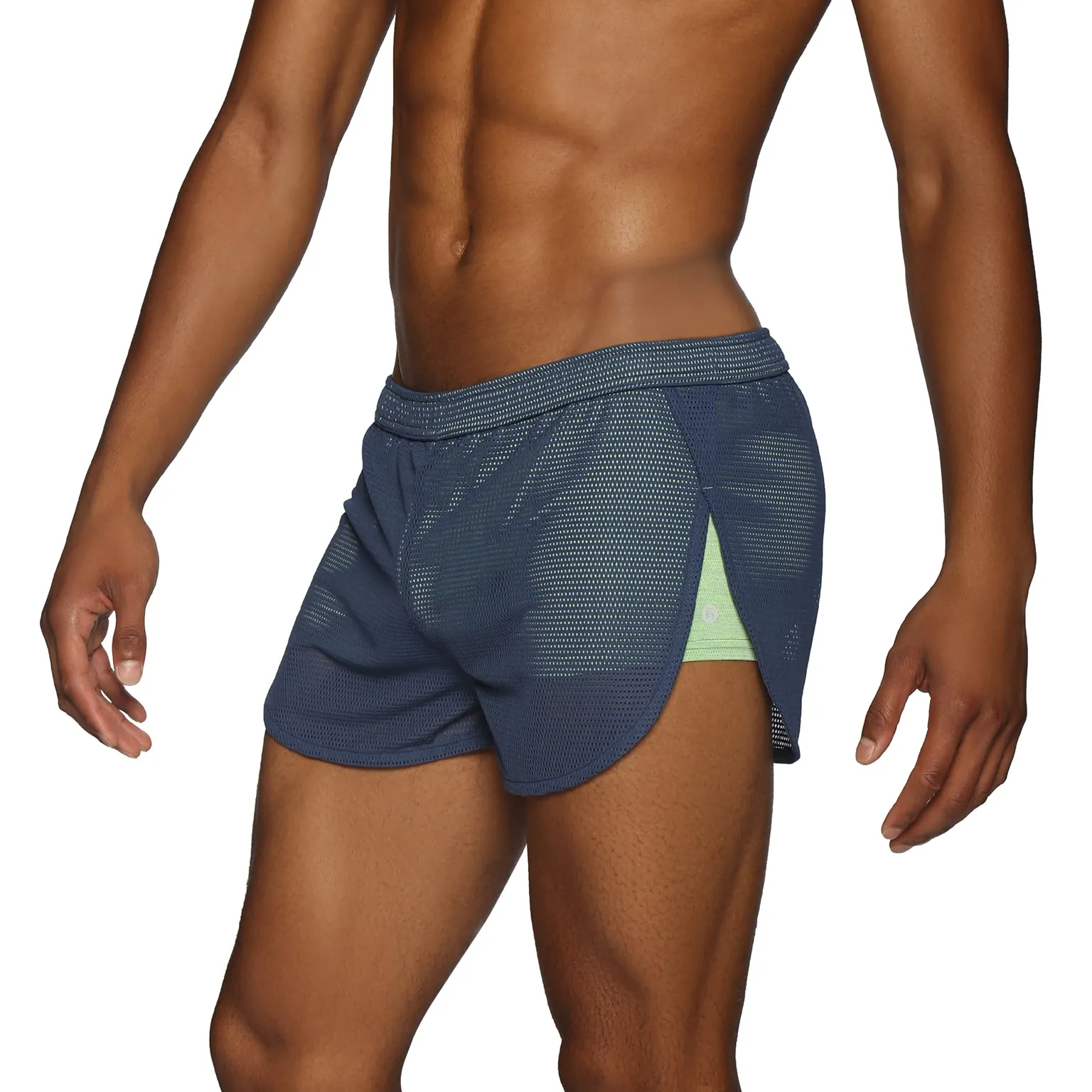 ALL NEW- ACTIONWEAR Baltic/Lime Endurance Mesh Sprinter Short