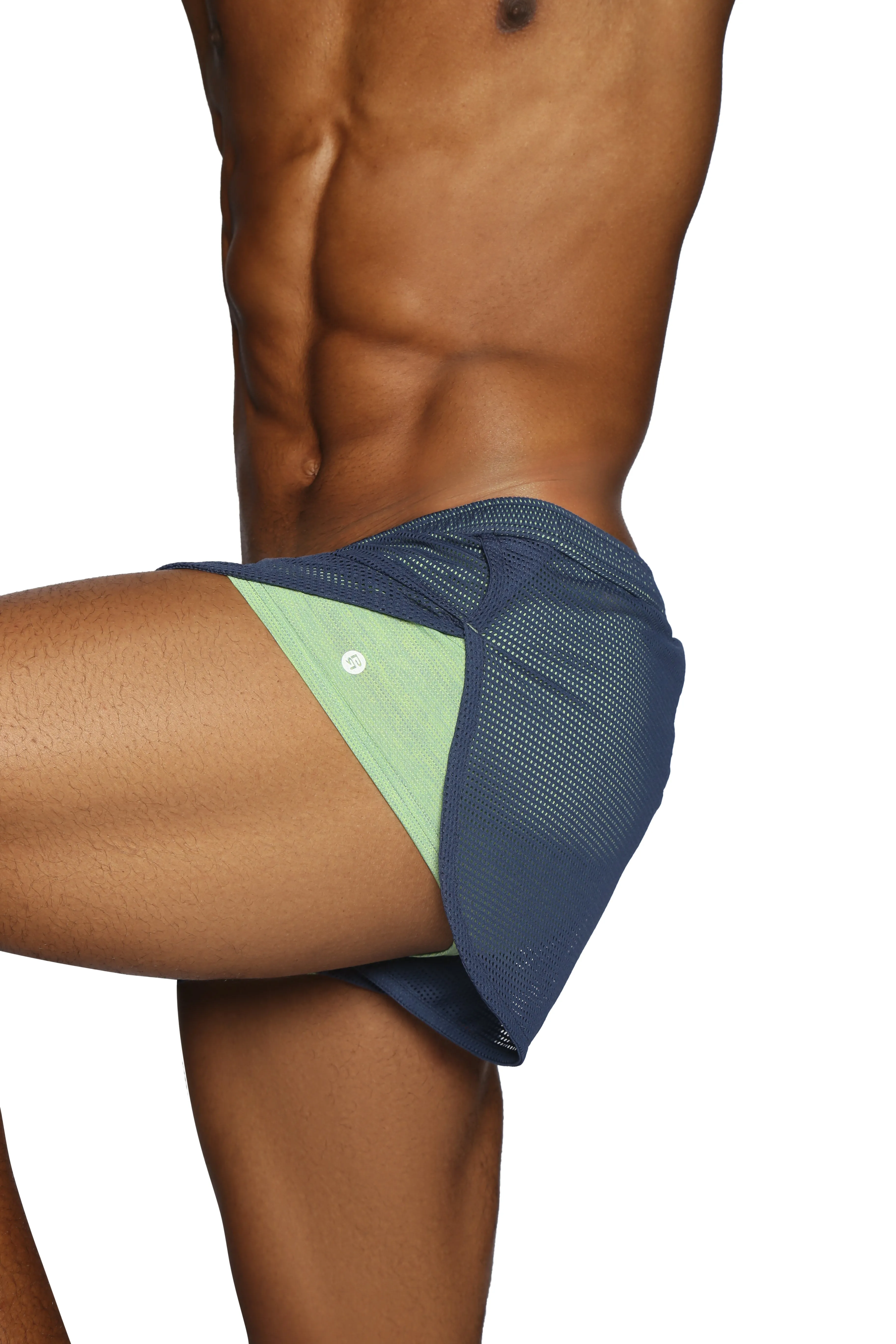 ALL NEW- ACTIONWEAR Baltic/Lime Endurance Mesh Sprinter Short