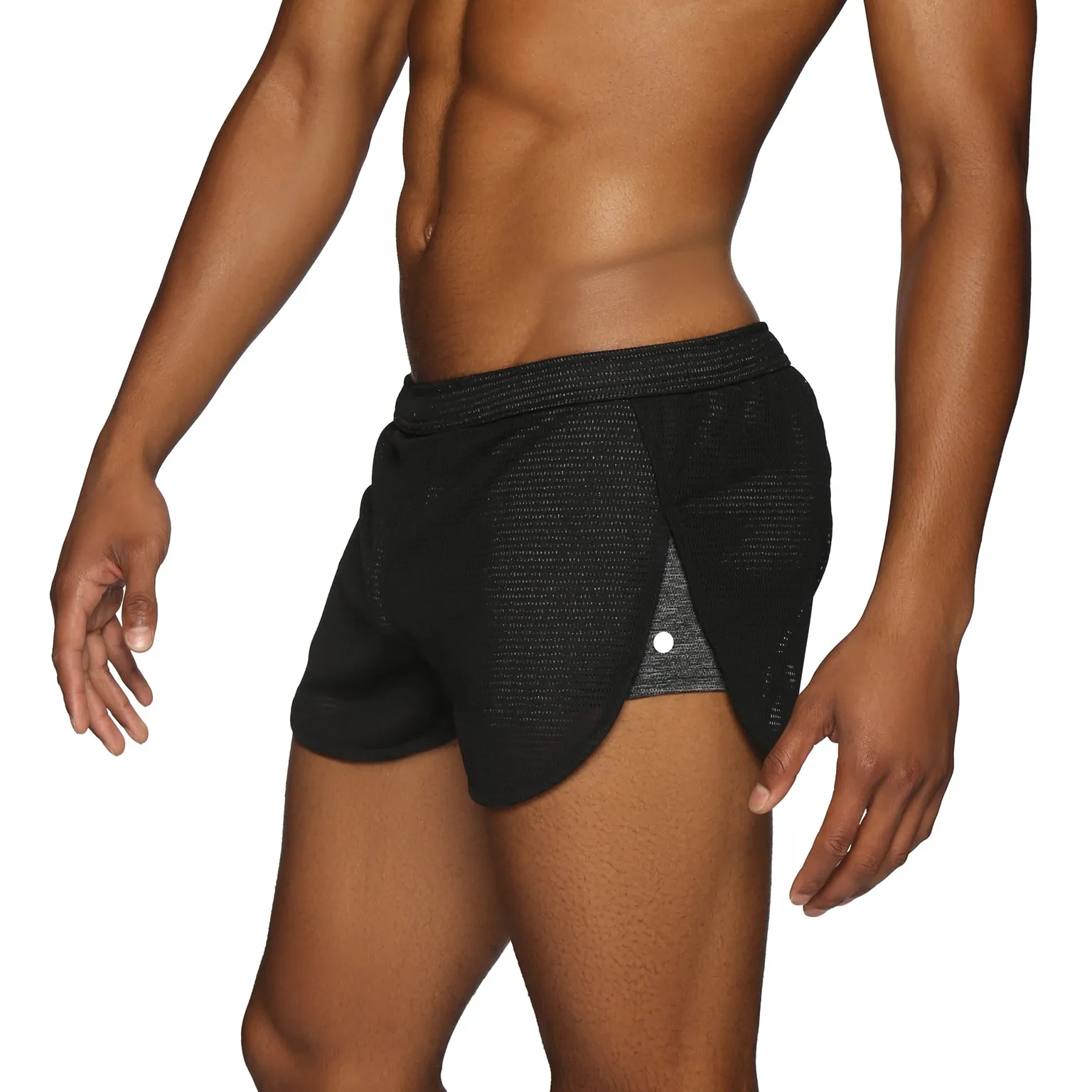 ALL NEW- ACTIONWEAR Black/Heather Endurance Mesh Sprinter Short