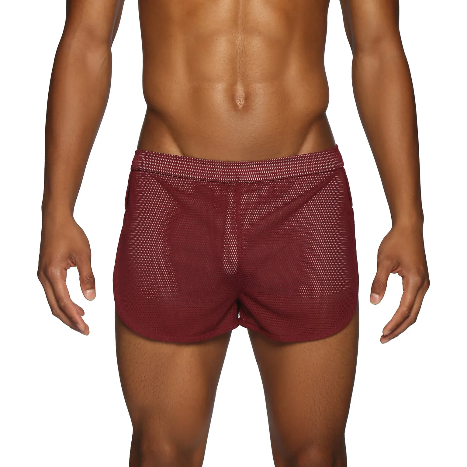 ALL NEW- ACTIONWEAR Burgundy/Oyster Endurance Mesh Sprinter Short