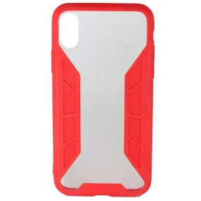 Apple iPhone X & XS Grid Gel Case Pink / Red