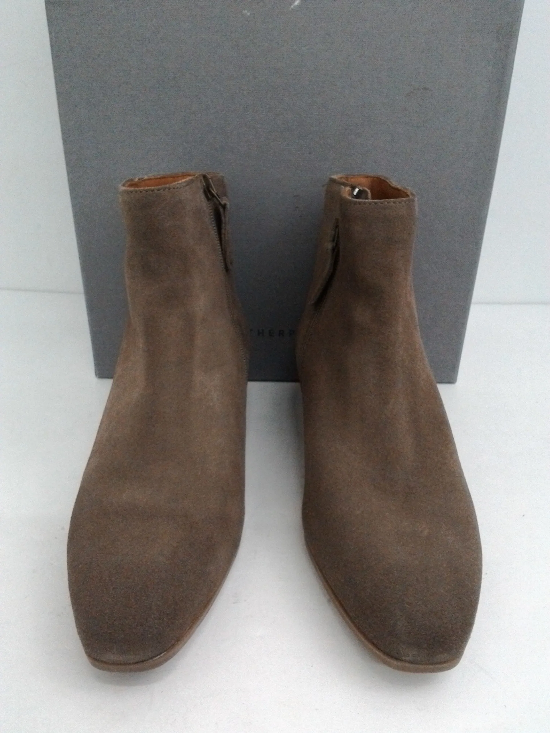 Aquatalia Women's Fuoco Suede Taupe Booties Size 7 M