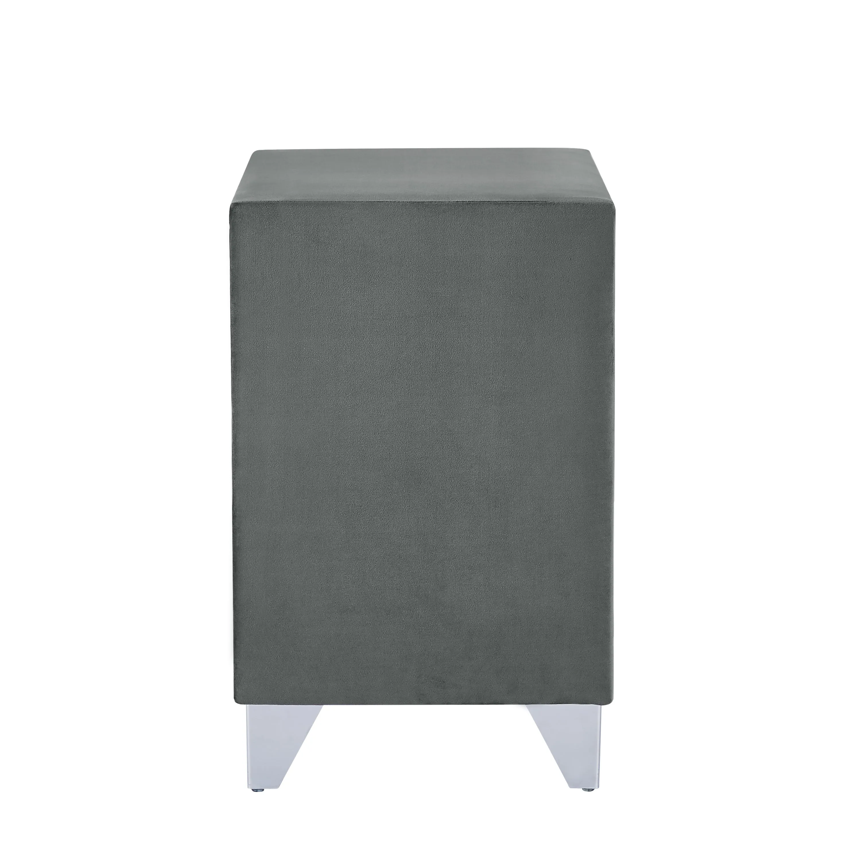 B108-TA Simple beautiful double-decker nightstand, metal legs，Gray Flannelette