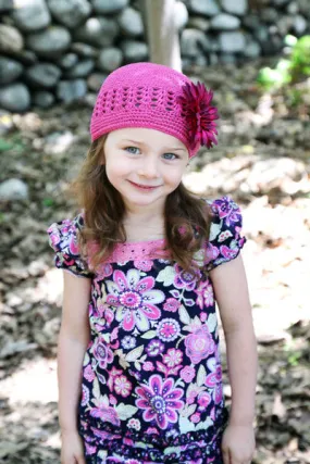 Baby Bezak - Rose Cap With Magenta Flower