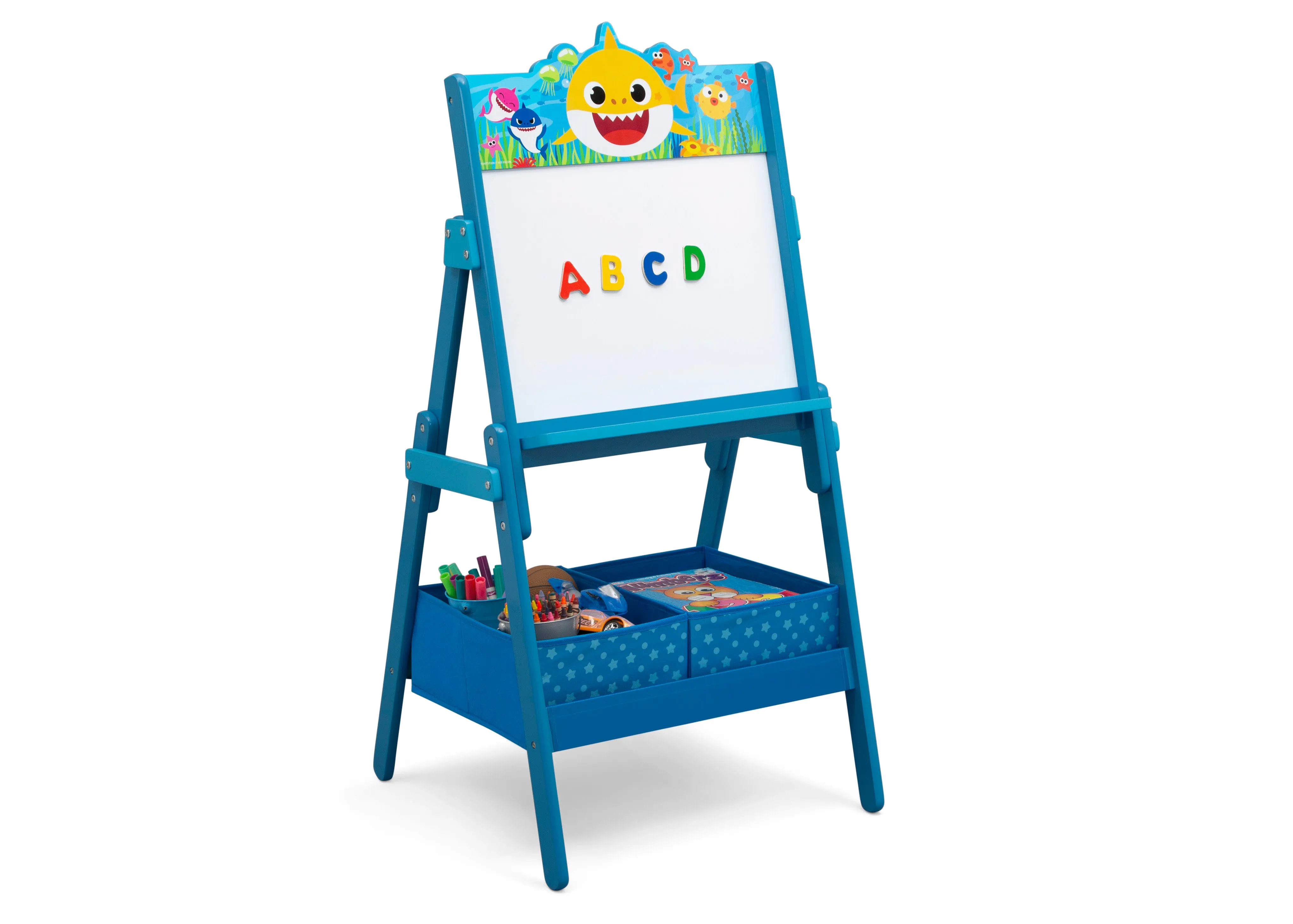 Baby Shark Wooden Activity Easel with Storage