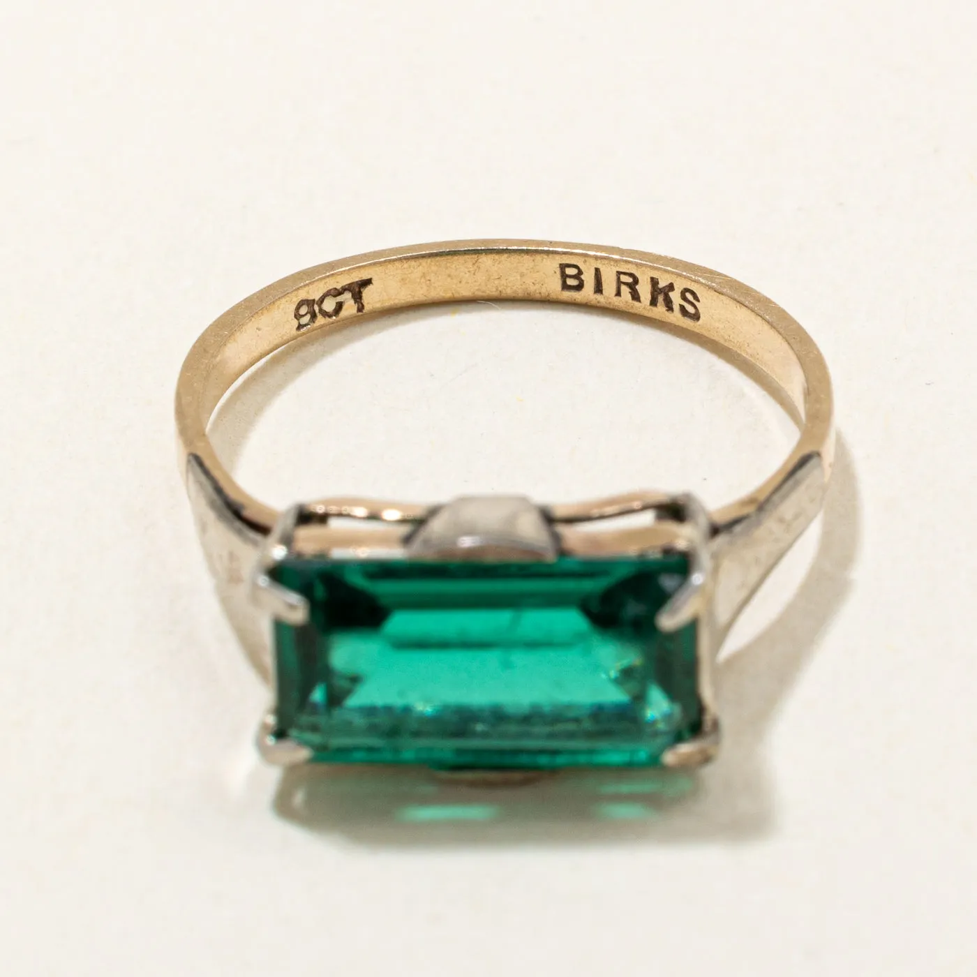 'Birks' Green Glass Ring | SZ 3.75 |