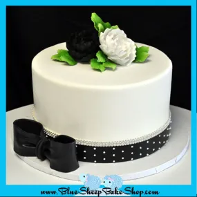 Black and White Anniversary Cake