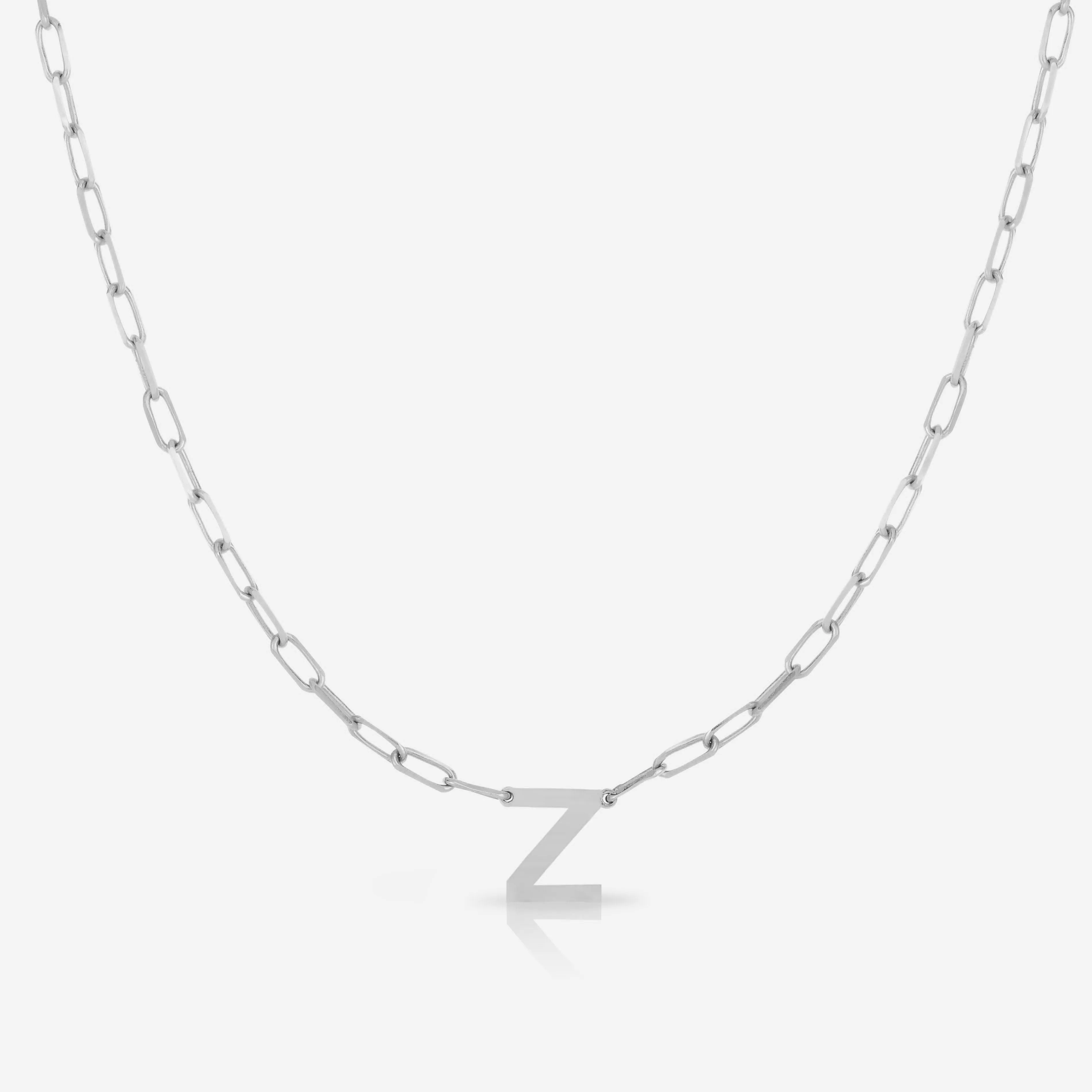 Block Initial   Link Chain Necklace