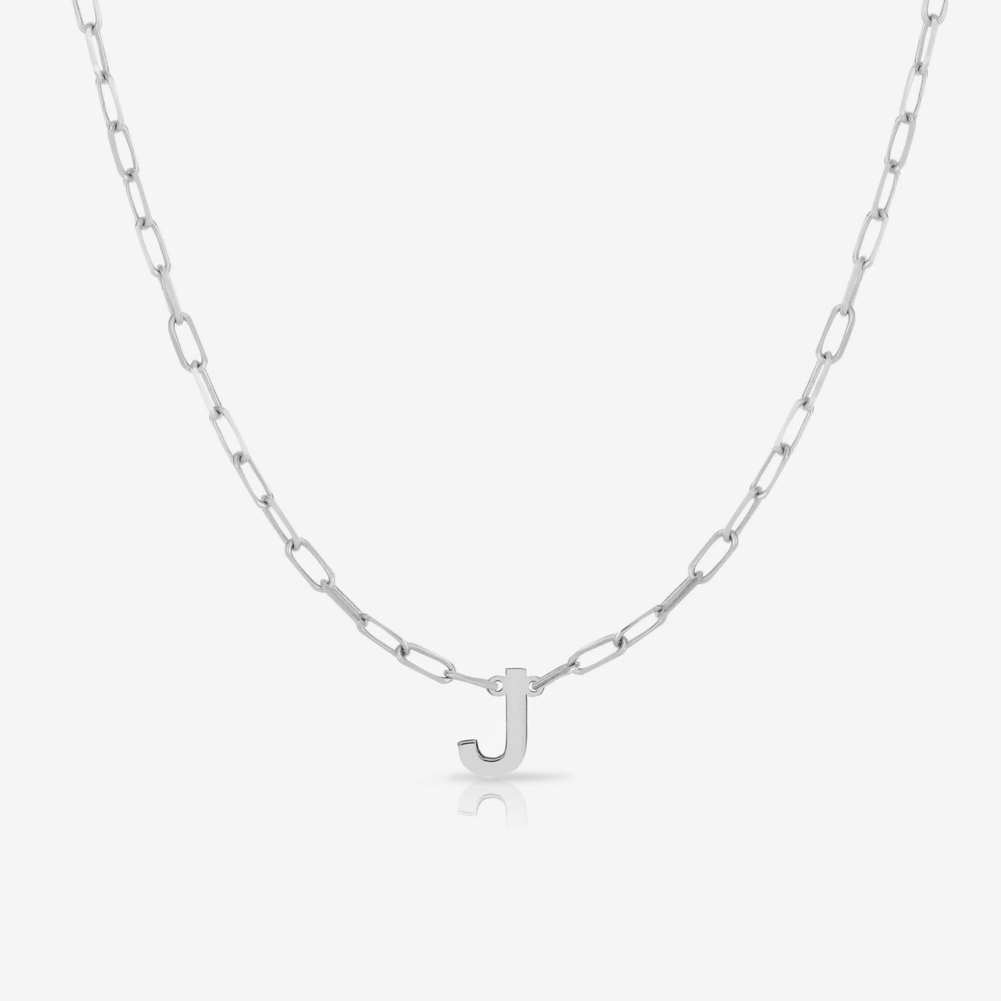 Block Initial   Link Chain Necklace