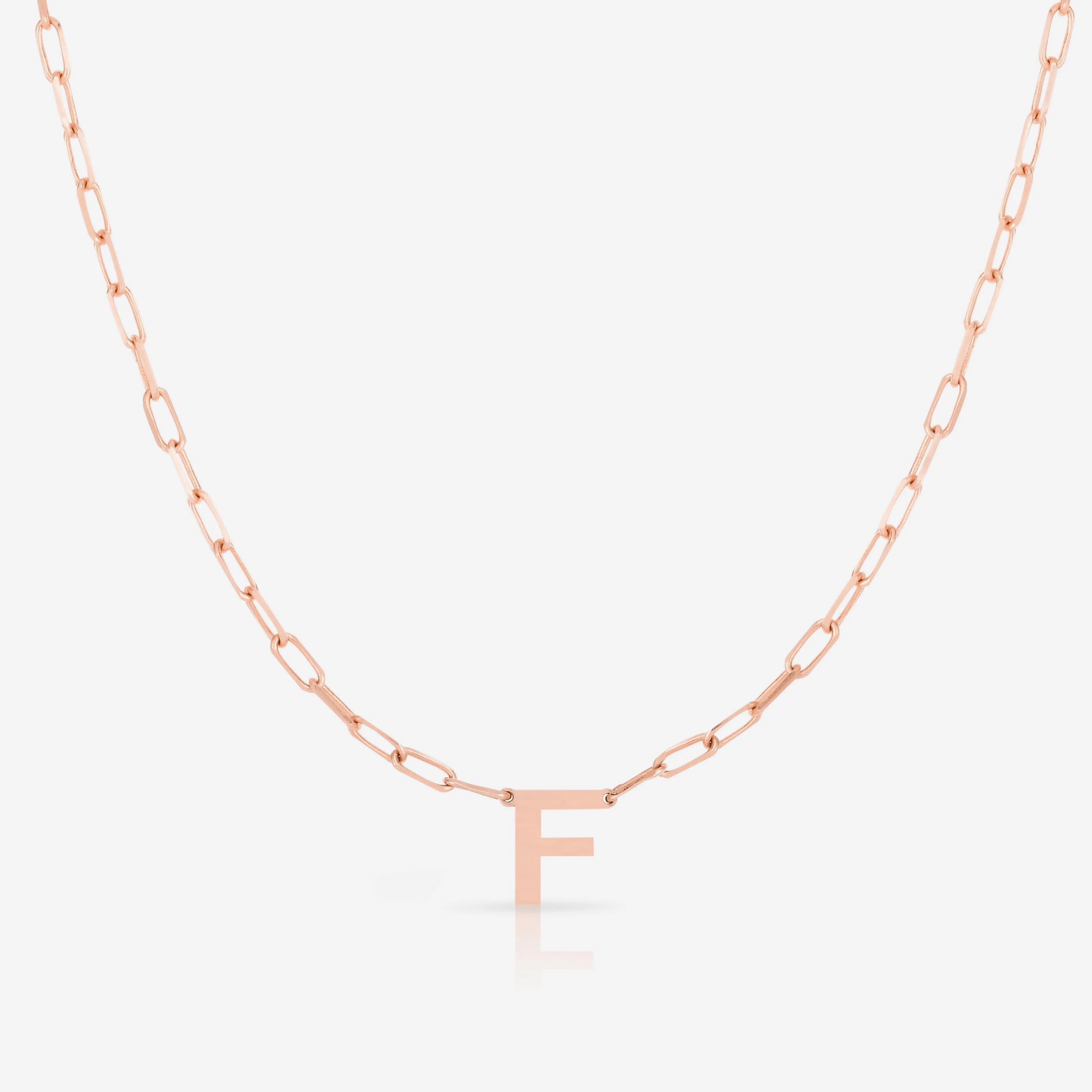 Block Initial   Link Chain Necklace