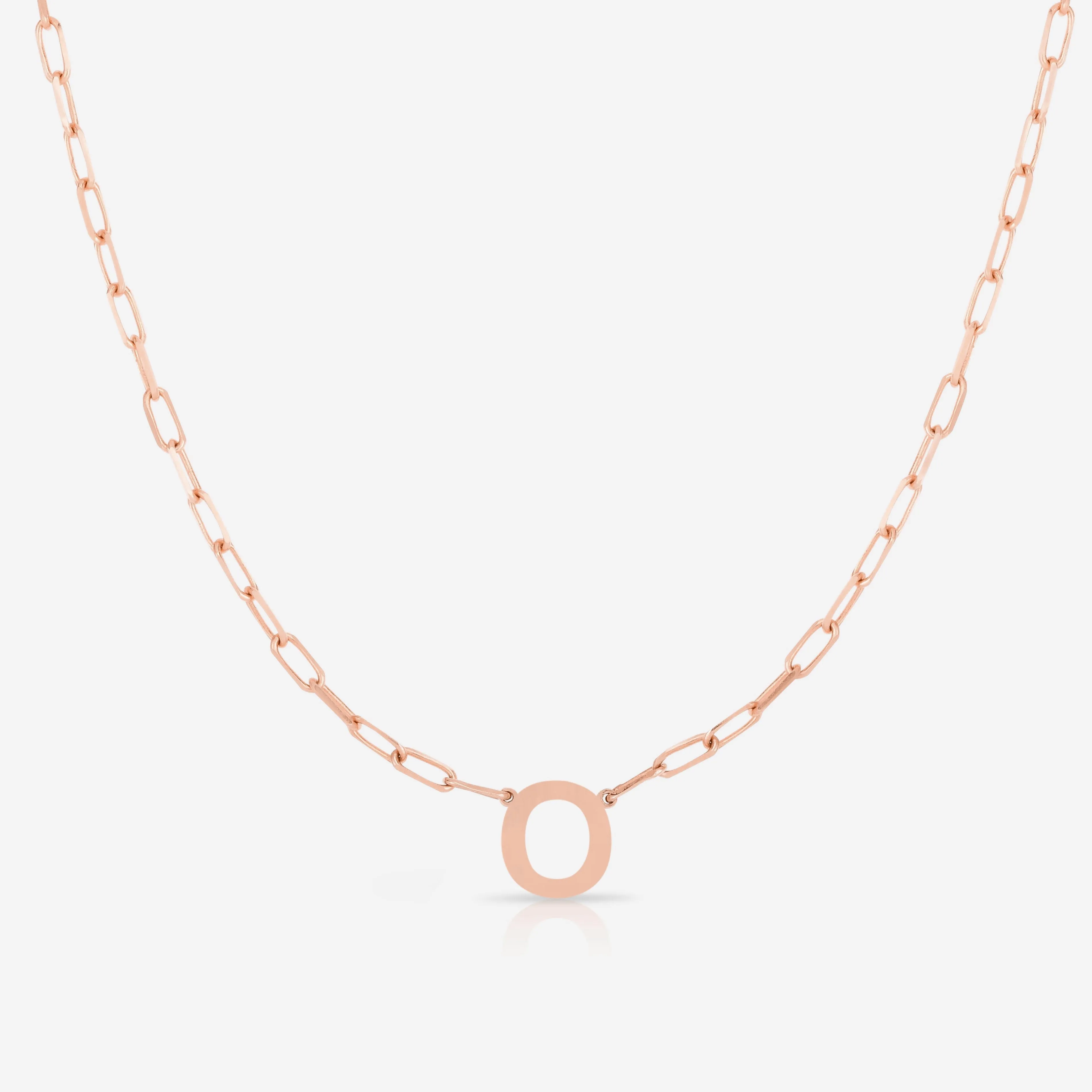 Block Initial   Link Chain Necklace