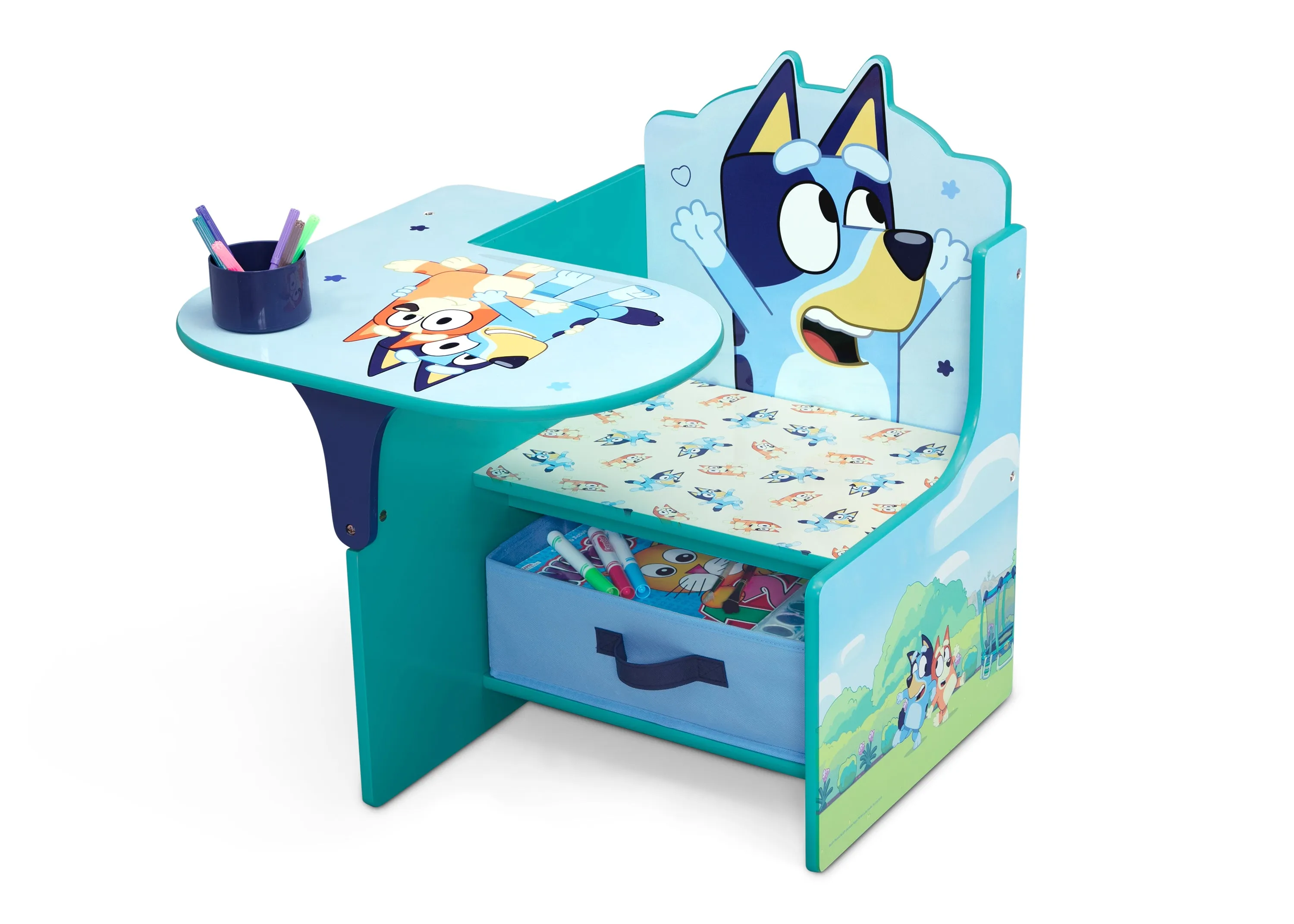 Bluey Chair Desk with Storage Bin