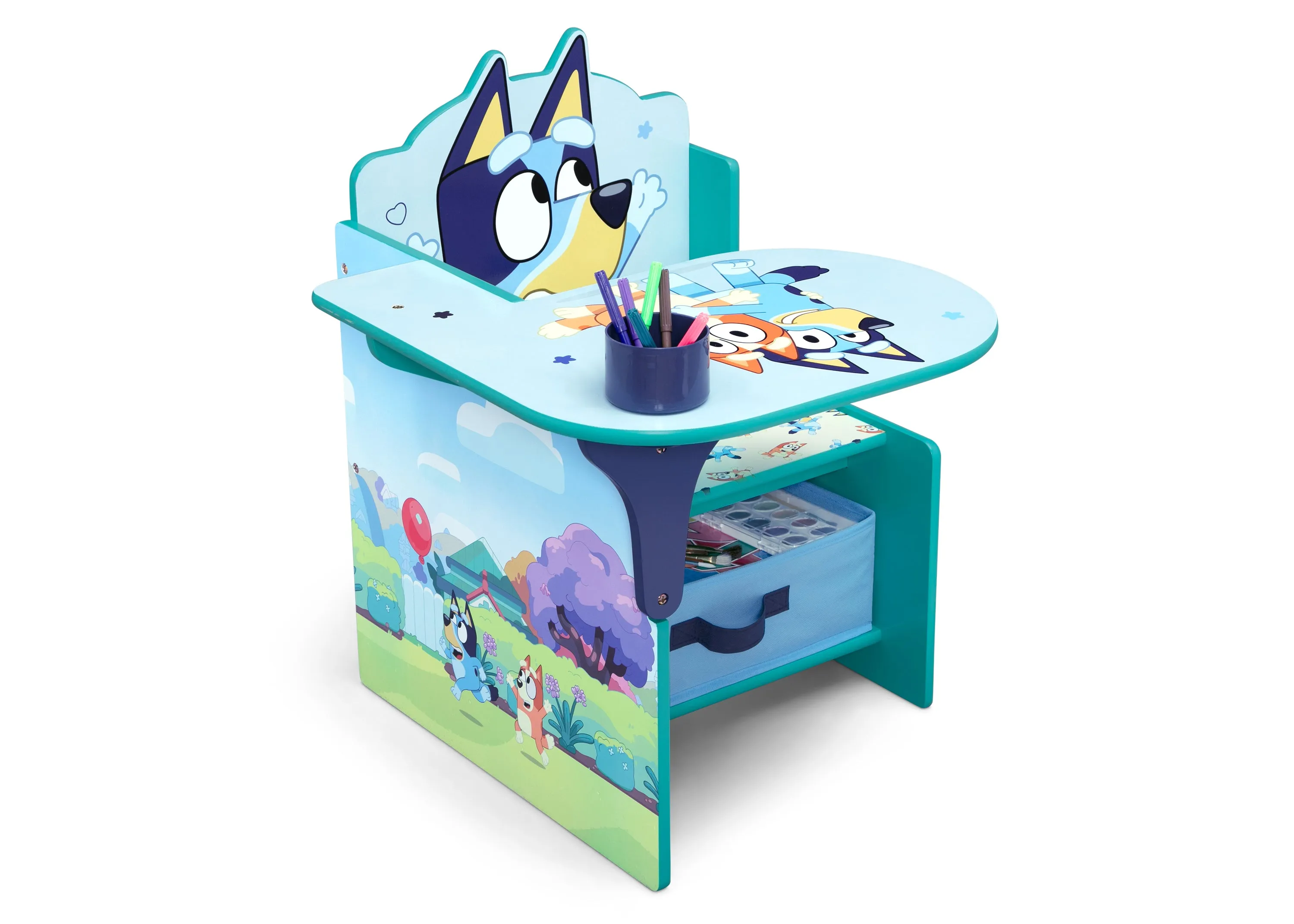 Bluey Chair Desk with Storage Bin