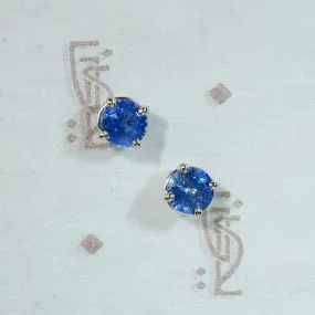 Breathtaking Cornflower Blue Sapphire Stud Earrings