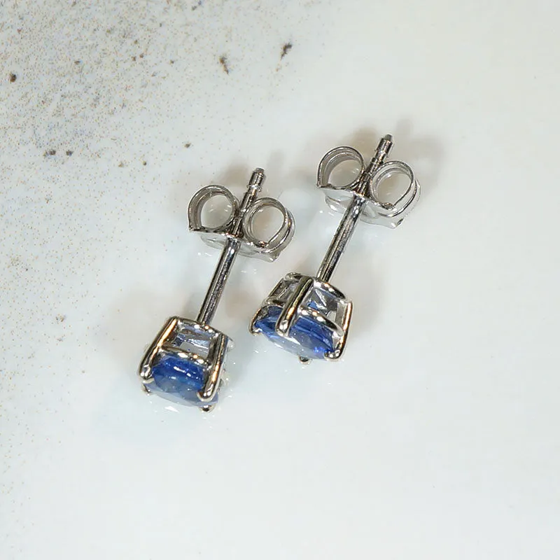 Breathtaking Cornflower Blue Sapphire Stud Earrings