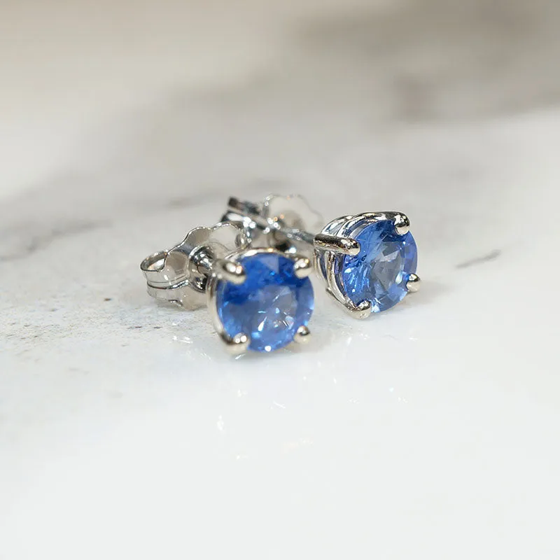 Breathtaking Cornflower Blue Sapphire Stud Earrings