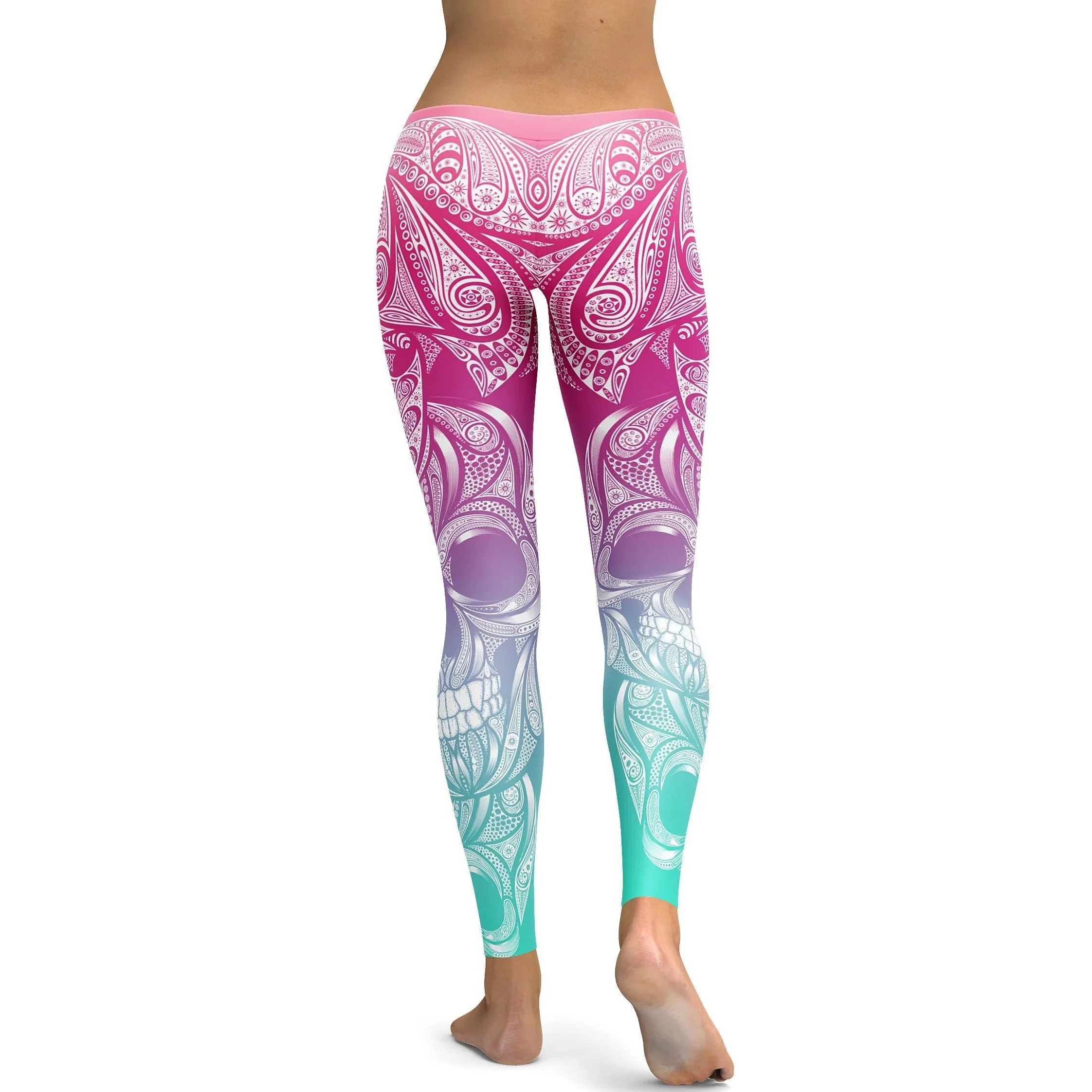 Bright Ornamental Skull Leggings