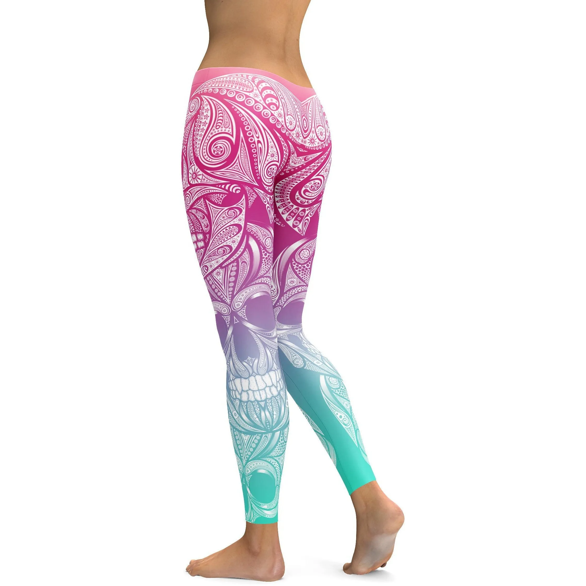 Bright Ornamental Skull Leggings