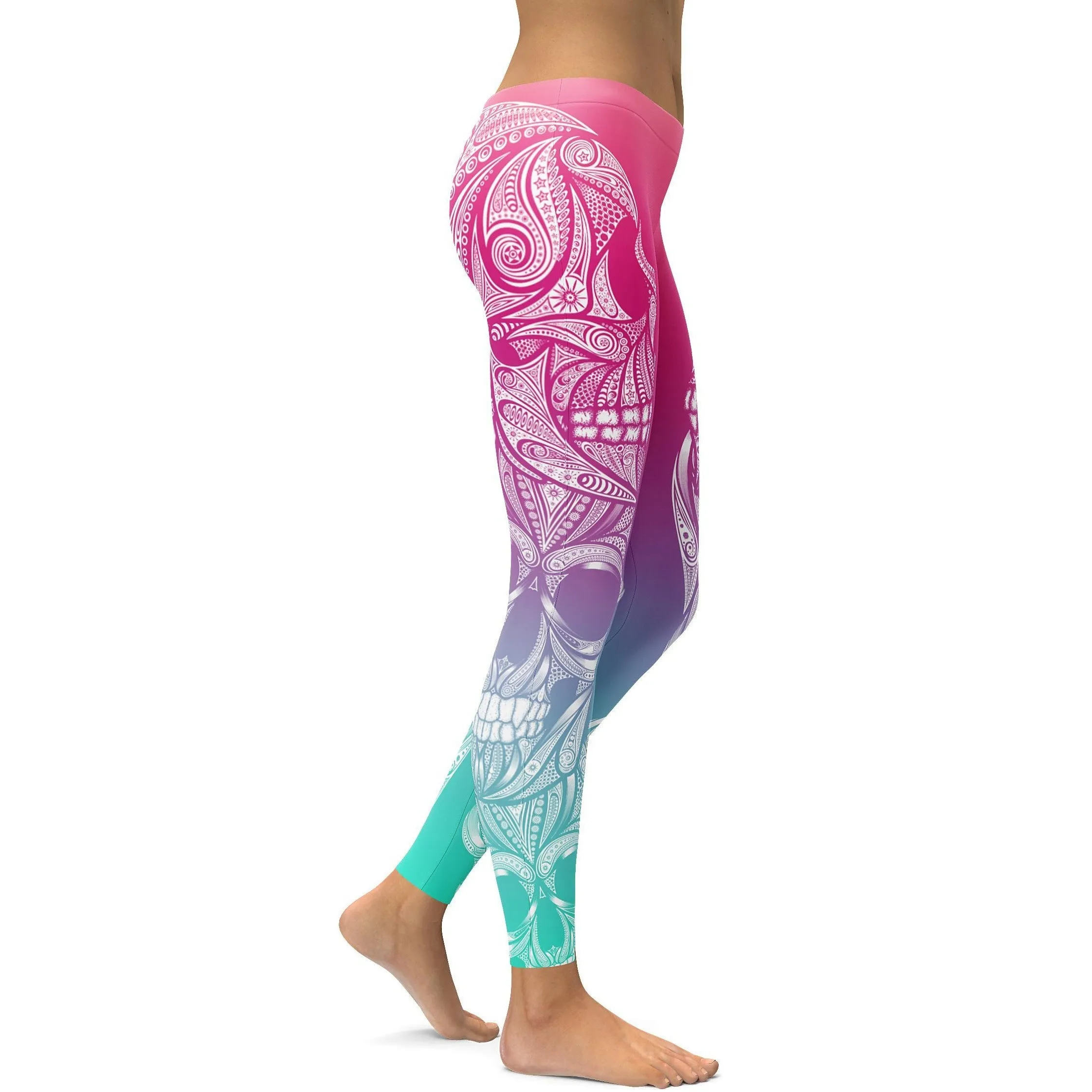 Bright Ornamental Skull Leggings