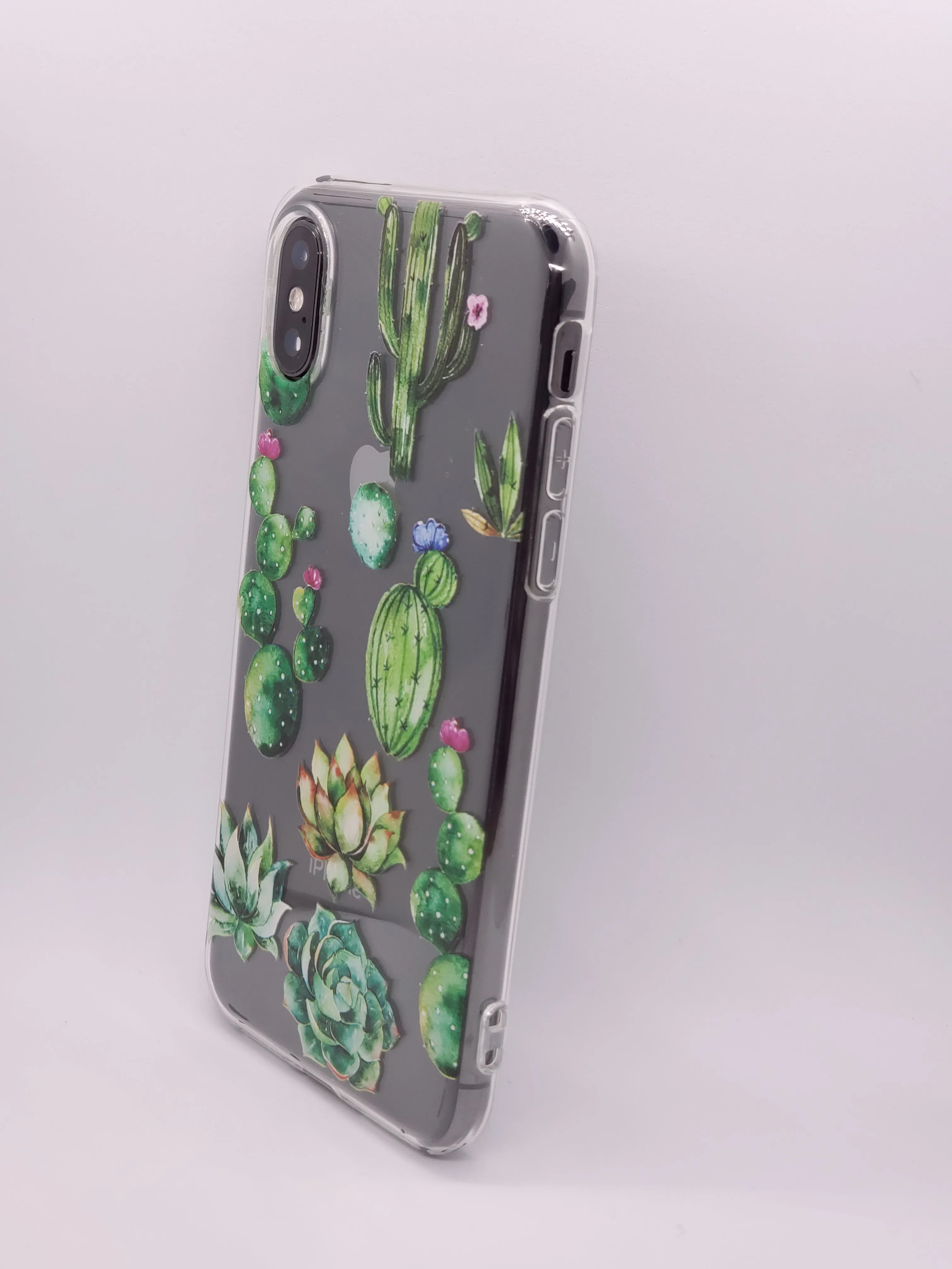 Cactus Flowers Transparent Clear iPhone Case